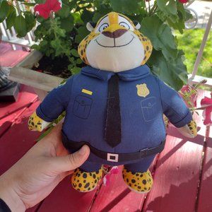 Disney Zootopia 10" Plush Officer Clawhauser Policeman Cheetah Stuffed Animal